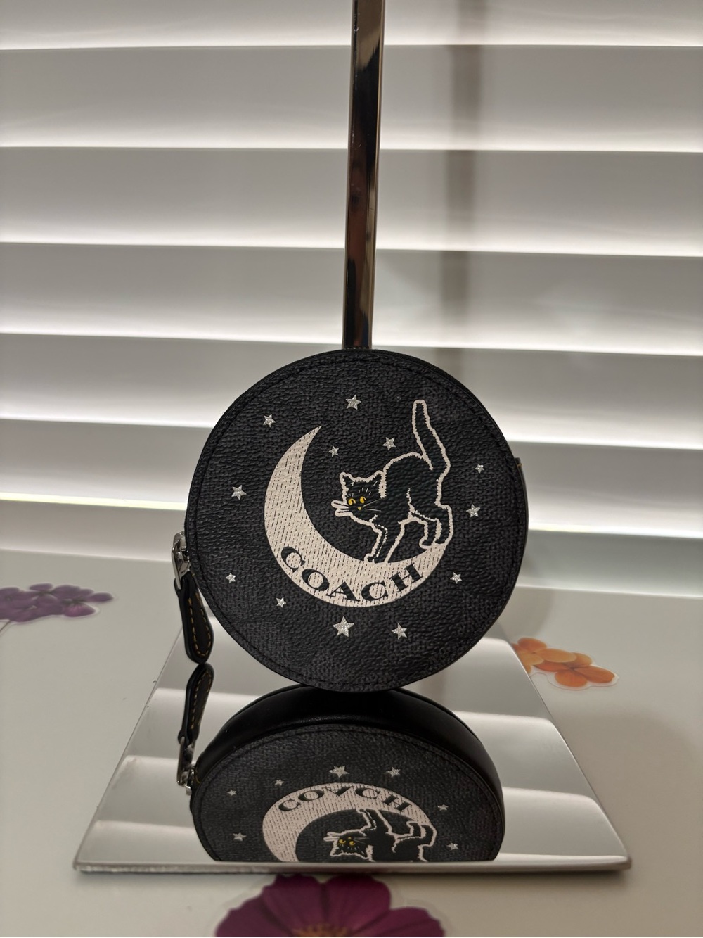 🐈‍⬛Coach Halloween Coin Case Cat and Moon 🌙
